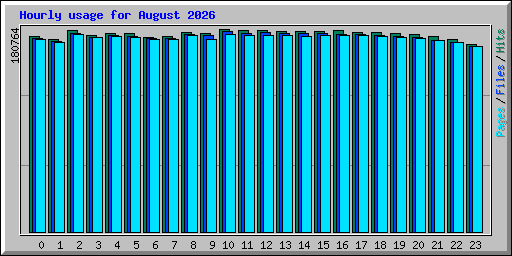 Hourly usage for August 2026